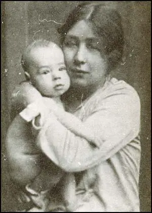 Sylvia Pankhurst with her son Richard in 1928.