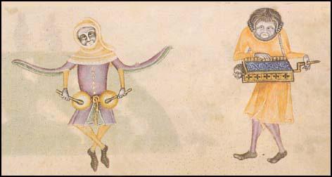 Medieval musicians, Geoffrey Luttrell Psalter (1325)