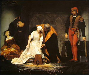The execution of Lady Jane Grey.