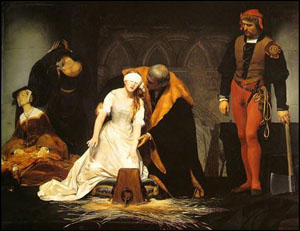 The execution of Lady Jane Grey.