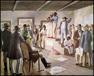 A slave-market in America.
