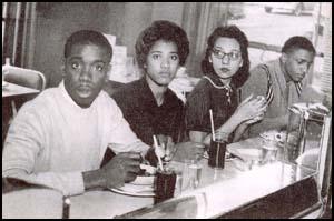 The campaign against segregated lunch counters in 1960.