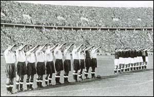 Why did Stanley Matthews and the rest of the England team give the Nazi salute in May 1938? England beat Germany 6-3.