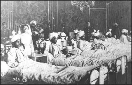 Soldiers from the Indian Army in the Royal Pavilion Hospital.